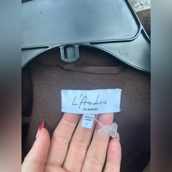 L’Academie x Marianna Long Coat Espresso Brown Size Large - Picture 6 of 12